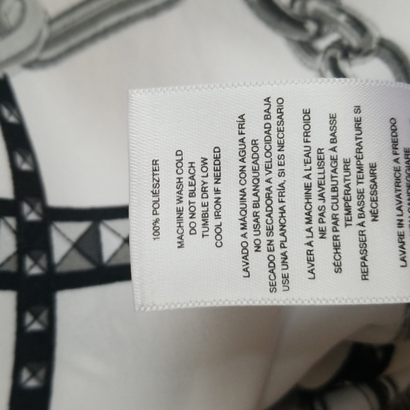 (M) MICHAEL Michael Kors Slightly Sheer Chain Print Top Flowy Lightweight - Picture 8 of 9